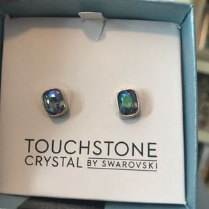 Iridescent post earrings